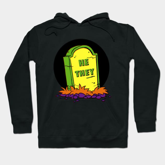 He/They Pronoun Grave Hoodie by Sidhe Crafts